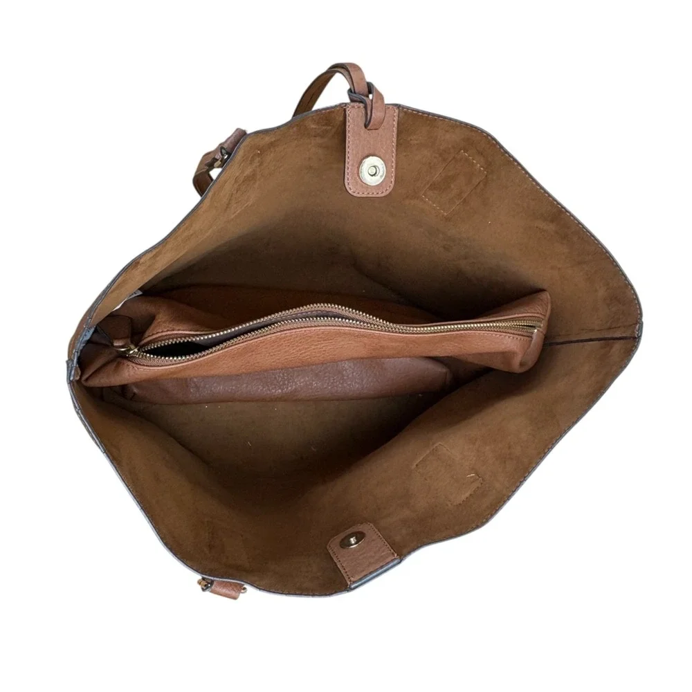 ALDO Rhardoniaa Large Pebbled Tote Plus Travel Pouch Cognac Laptop‎ Bag Lined